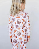 Lucky Panda Kids Long Sleeve Two Piece Set - Pumpkin Spice