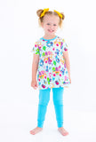 Birdie Bean Peplum w/ Leggings Birdie Set - Care Bears™ Back to School (White)