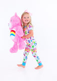 Birdie Bean Short Sleeve w/ Pants 2 Piece PJ Set - Care Bears™ Back to School (White)