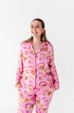 Kiki + Lulu Women's Long Sleeve Luxe Loungewear - On Game Days We Wear Pink