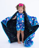 Birdie Bean Quilted Toddler Blanket - Care Bears Cosmic Bears Blue / Cosmic Constellations