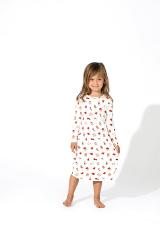 Bellabu Bear Girls Long Sleeve Dress - Sugar Cookies - Let Them Be Little, A Baby & Children's Clothing Boutique