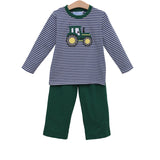 Trotter Street Kids Applique Pants Set - Tractor