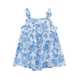 Angel Dear Muslin Paperbag Ruffle Sundress - Roses in Blue - Let Them Be Little, A Baby & Children's Clothing Boutique