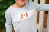 Lullaby Set Bayou Banded Pant Set - Boardwalk Blue, Puppy Love - Let Them Be Little, A Baby & Children's Clothing Boutique