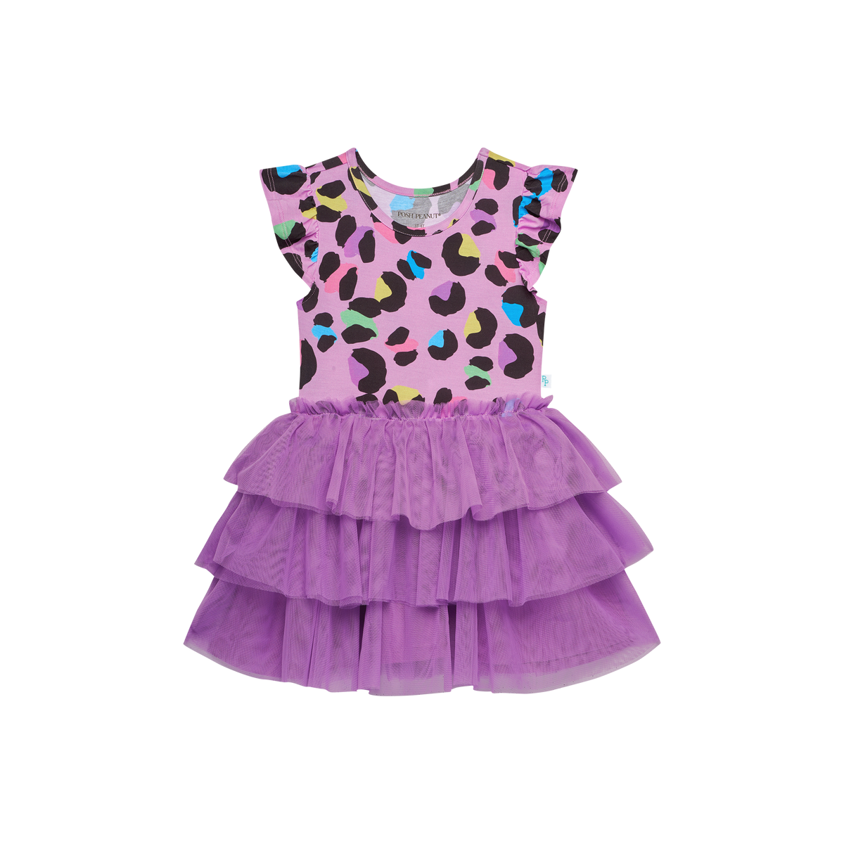 Posh Peanut Ruffled Cap Sleeve Tulle Dress - Electric Leopard | Let ...