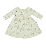 Greige Bamboo Dress - Almond Books and Crayons - Let Them Be Little, A Baby & Children's Clothing Boutique