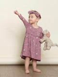 Greige Bamboo Dress - Mauve Paint Brushes - Let Them Be Little, A Baby & Children's Clothing Boutique