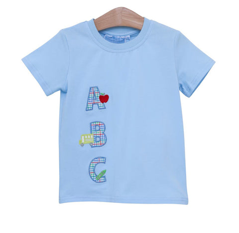 Trotter Street Kids Short Sleeve Applique Tee - ABC - Let Them Be Little, A Baby & Children's Clothing Boutique