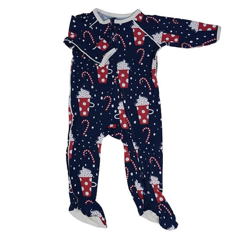 Sweet Bamboo Holiday Zipper Footie - Cocoa - Let Them Be Little, A Baby & Children's Boutique