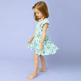 Macaron + Me Flutter Sleeve Swing Dress - Mermaid - Let Them Be Little, A Baby & Children's Clothing Boutique