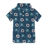 Kickee Pants Print Short Sleeve Polo - Deep Sea Lifeguard - Let Them Be Little, A Baby & Children's Clothing Boutique